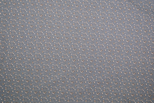 Baumwollstoff Mini-Blümchen Jeansblau – Nahaufnahme des Musters metrware