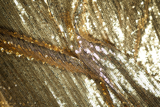 Paillettenstoff – Gold – funkelnd und elegant für Abendmode und Events