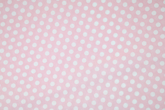 Zartrosafarbener Punktestoff – ideal für Babykleidung und Accessoires