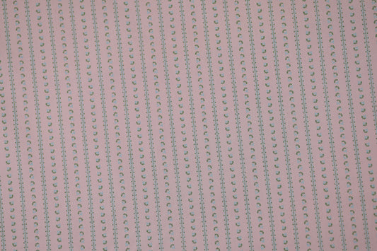 Elastischer Baumwollstoff Rosenstreifen Rosa – ideal für Kleidung und Accessoires