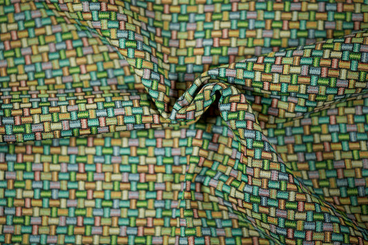 Möbelstoff mit feinem, gewebtem Muster in Multicolor-Farbkombination
