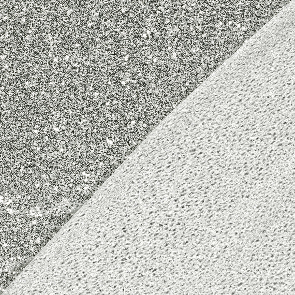 Paillettenstoff Mesh Silber – Drapierung