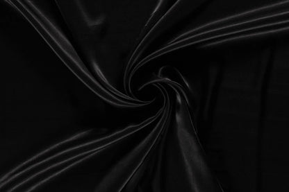 Viskose Satin Uni in klassischem Schwarz