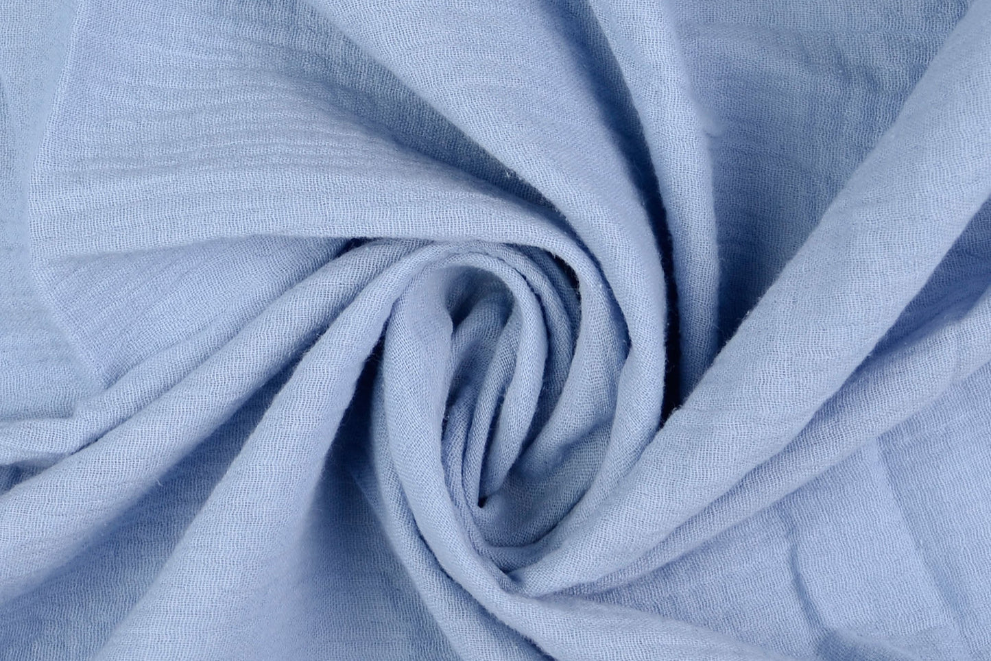 Musselin Stoff Uni in zartem Babyblau
