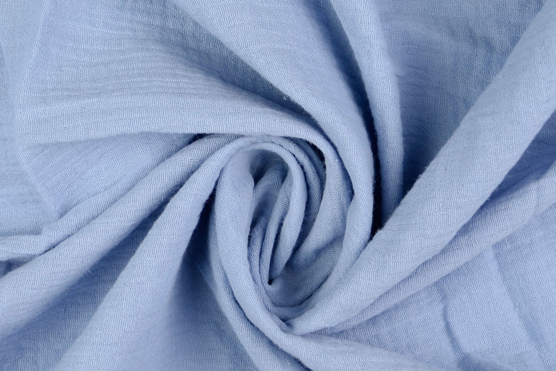 Musselin Stoff Uni in zartem Babyblau
