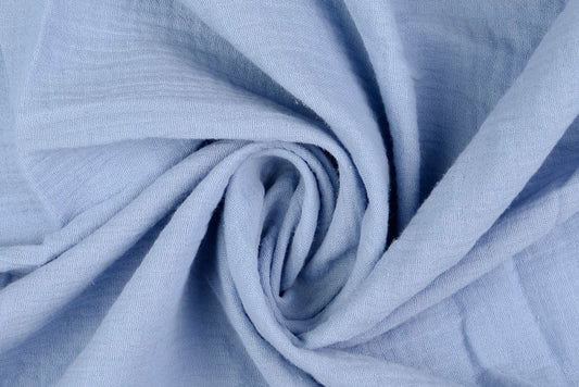 Musselin Stoff Uni in zartem Babyblau
