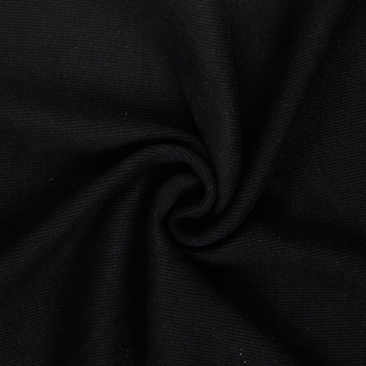 Bündchenstoff Schwarz – Elastischer Rippstrick
