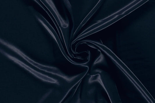 Viskose Satin Uni in elegantem Marineblau