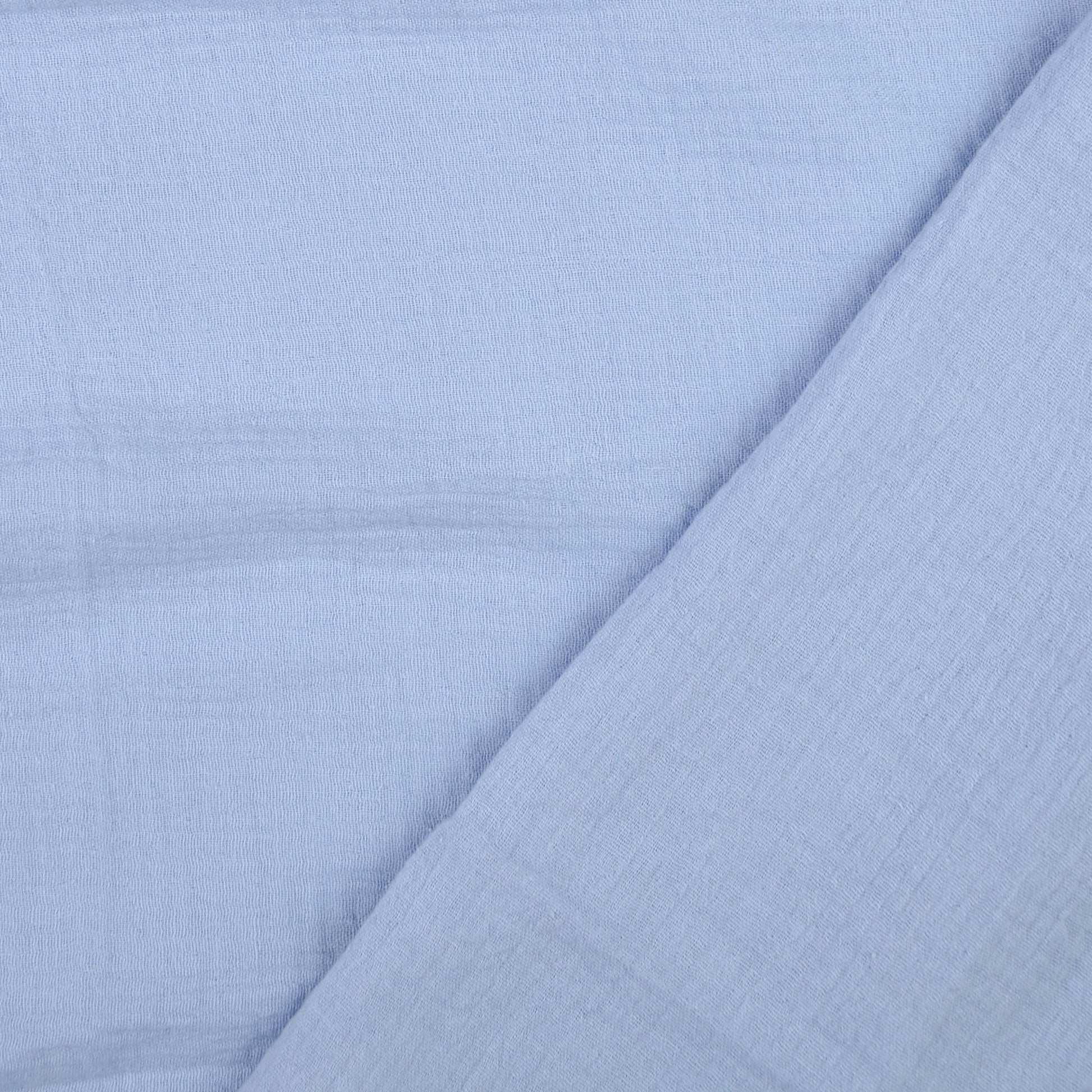 Babyblauer Double-Gauze-Stoff aus Baumwolle
