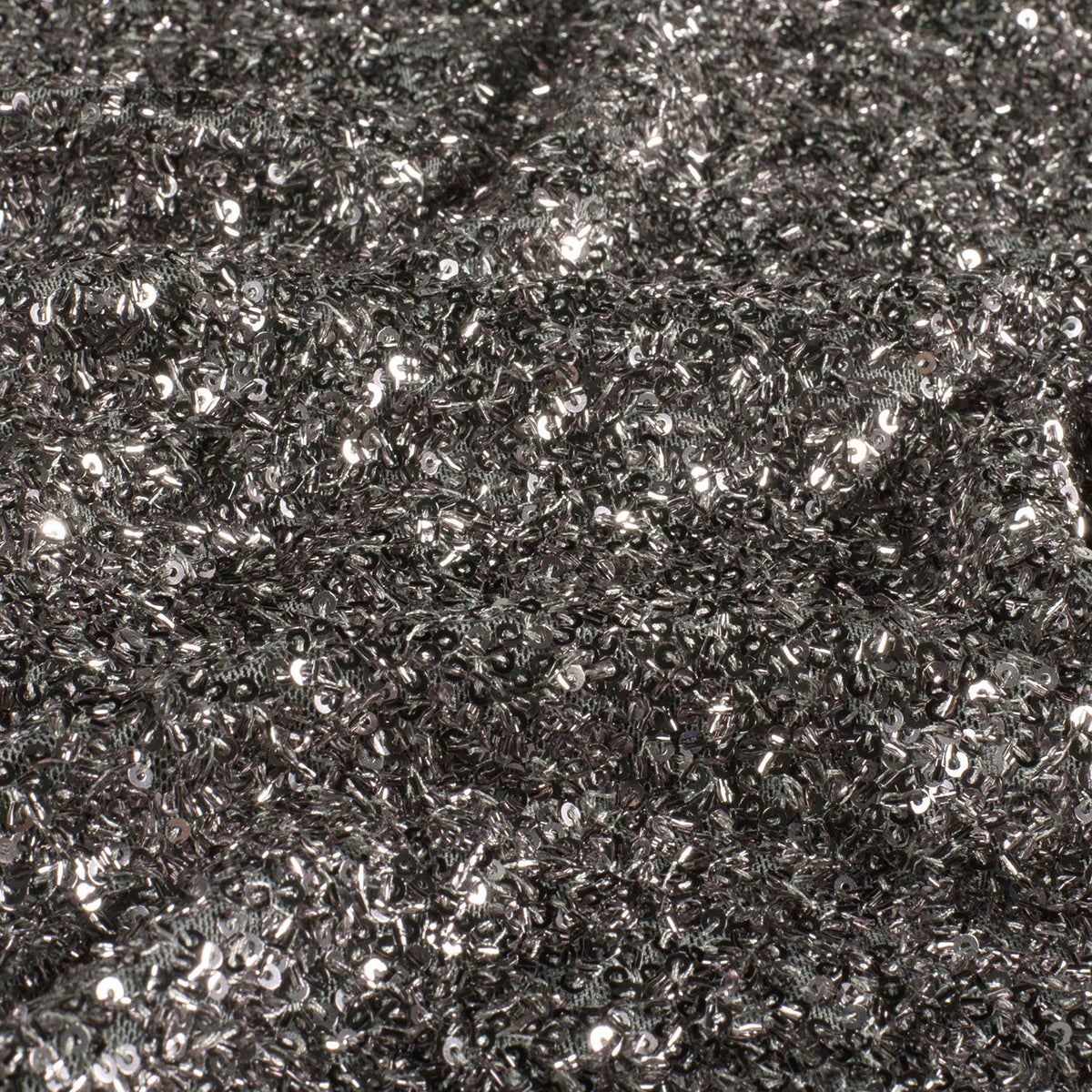 Paillettenstoff Mesh Grau