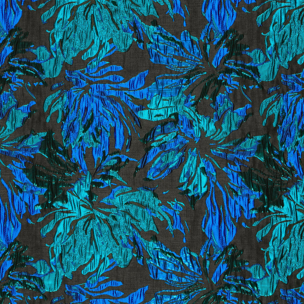 Jacquard Blumen Petrol – Detail