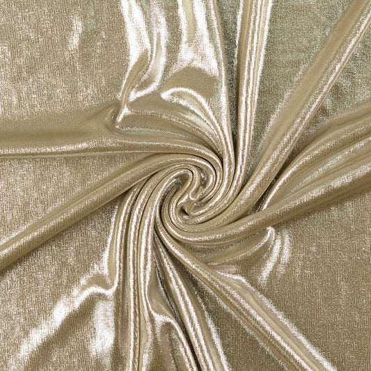 Lurex Jersey Beige Uni – Metallic Stretch Stoff | Stoffeya