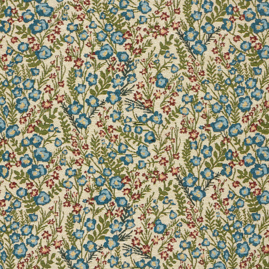 Jacquard Stoff Blumen Beige