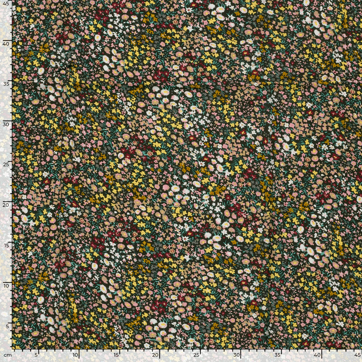 Viskose Popeline Blumen Schwarz – Rolle