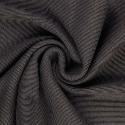 Bündchenstoff Grau – Elastischer Rippstrick