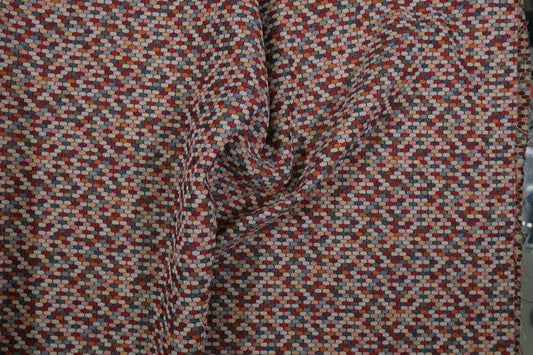 Strukturierter Polsterstoff mit Hexagon-Muster – buntes Design