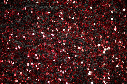 Auffälliger roter Paillettenstoff – perfekt für Showkleidung und Deko