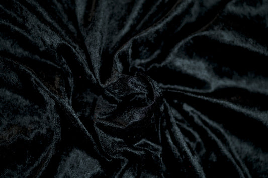 Eleganter Samtstoff in Schwarz – 140cm breit