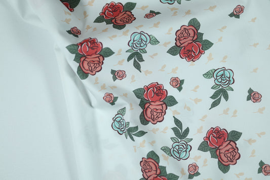 Baumwoll Stretch mit floralen Mustern – ideal für Sommerkleidung und Accessoires