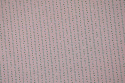 Elastischer Baumwollstoff Rosenstreifen Rosa – ideal für Kleidung und Accessoires