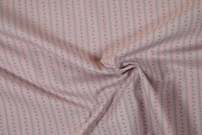 Baumwoll Stretch Stoff Rosenstreifen Rosa – elastisch und angenehm für vielfältige Projekte