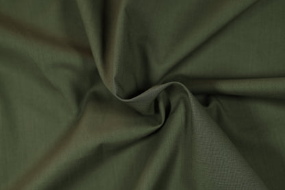 Olivgrün Baumwollstoff mit Stretch – perfekt für Kleidung und DIY-Projekte