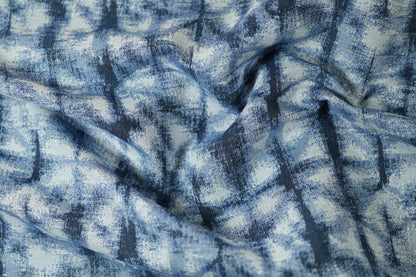 Vorhangstoff – Indigo Linienmuster – perfekt für Vorhänge, Raumtrenner und Heimdeko