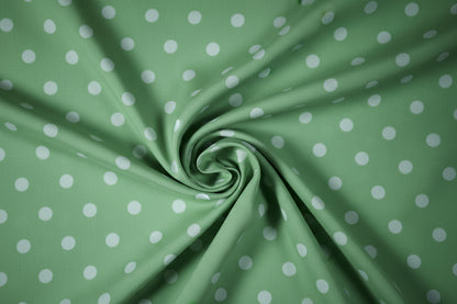 Leichter Viskosestoff mit Punkte in Pastellgrün – ideal für Sommerkleider