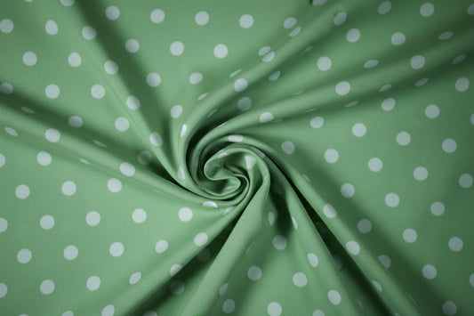 Leichter Viskosestoff mit Punkte in Pastellgrün – ideal für Sommerkleider