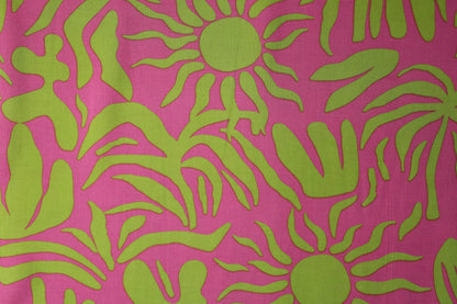 Exotisches Pink-Limettenmuster – fließend, weich und ideal für luftige Sommerkleider