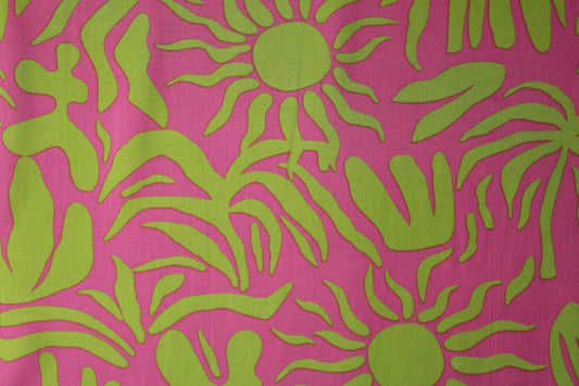 Exotisches Pink-Limettenmuster – fließend, weich und ideal für luftige Sommerkleider