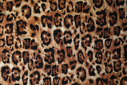 Viskose – Leopard Muster in Hellbraun – ideal für Sommerkleidung, Blusen und Accessoires