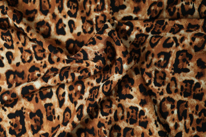 Viskose – Leopard Muster in Hellbraun – ideal für Sommerkleidung, Blusen und Accessoires