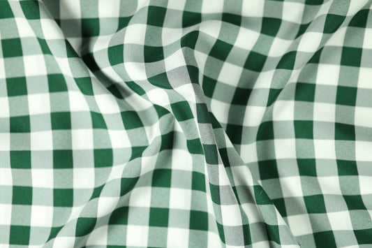 Polyester Krierte – Grasgrün Karo – strukturierter Stoff in der Farbe Grasgrün