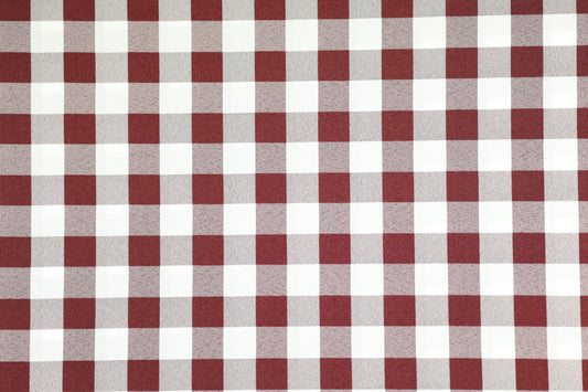 Detailansicht von Polyester Krierte – Bordeaux Karo – edle Optik in Bordeaux