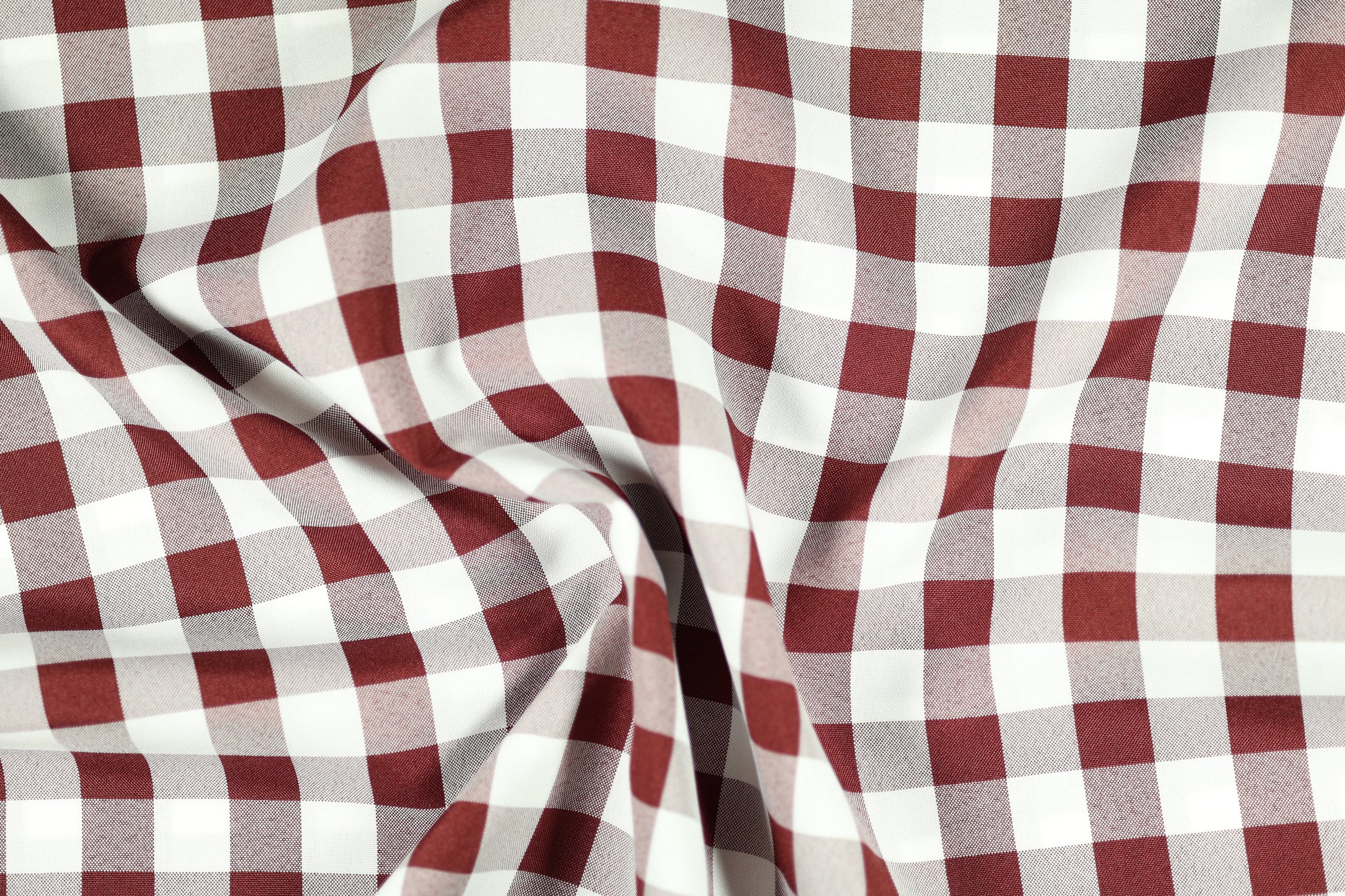 Polyester Krierte – Bordeaux Karo – strukturierter Stoff in der Farbe Bordeaux