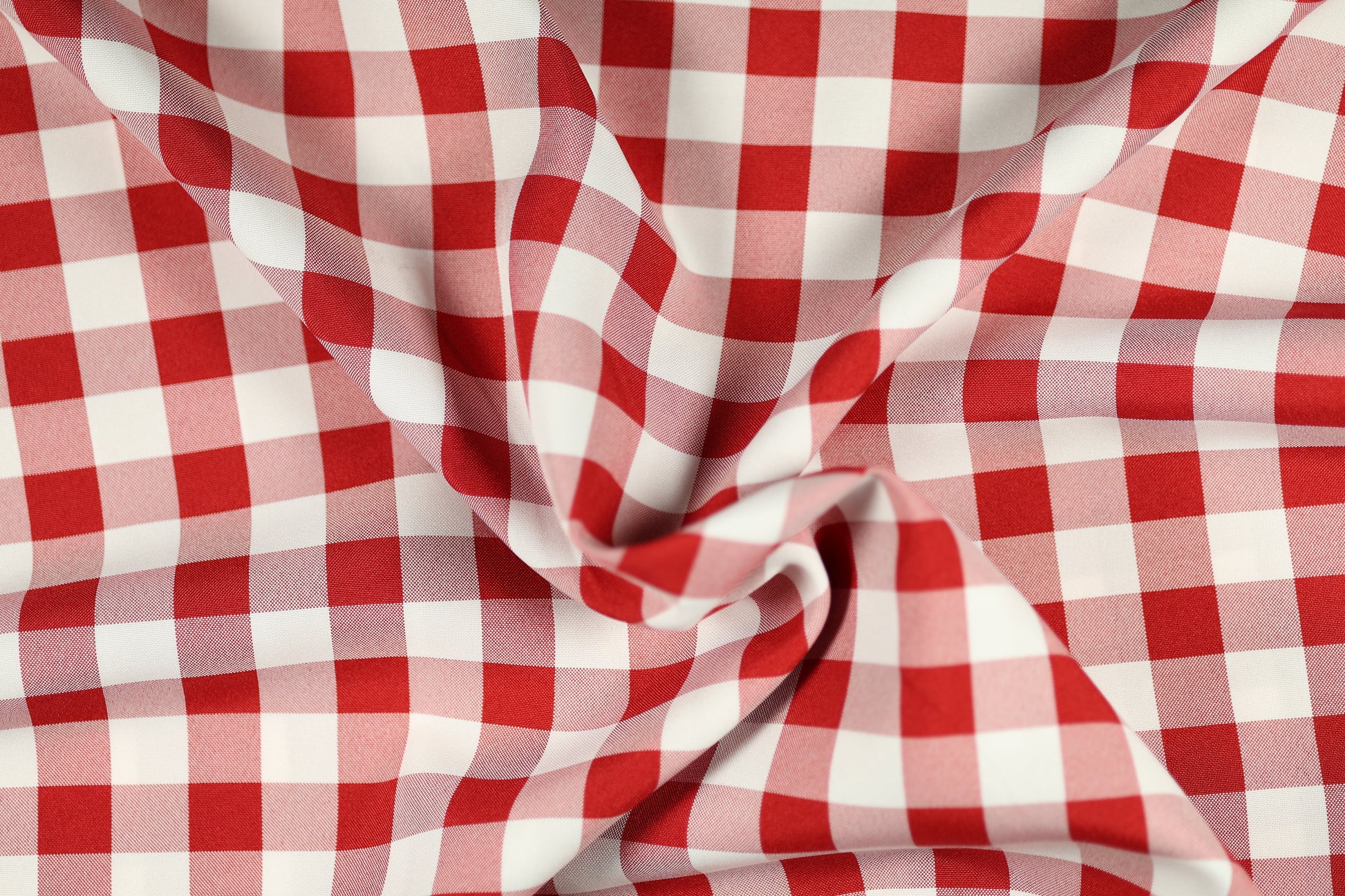 Polyester Krierte – Rot Karo – strukturierter Stoff in der Farbe Rot