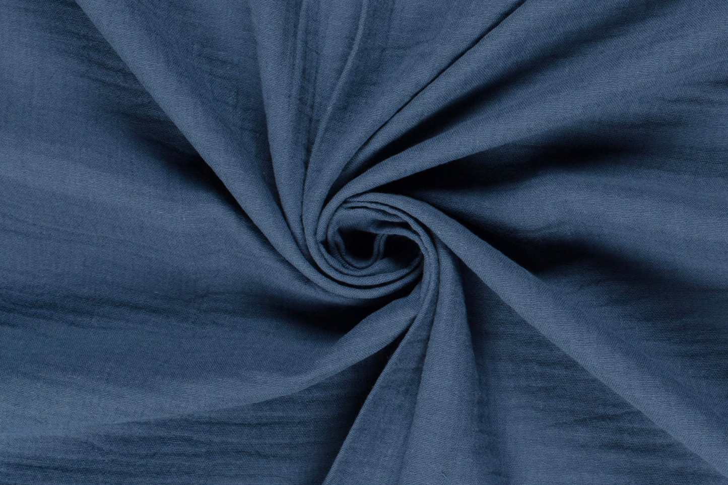 Weicher Uni Musselin Stoff in Indigoblau