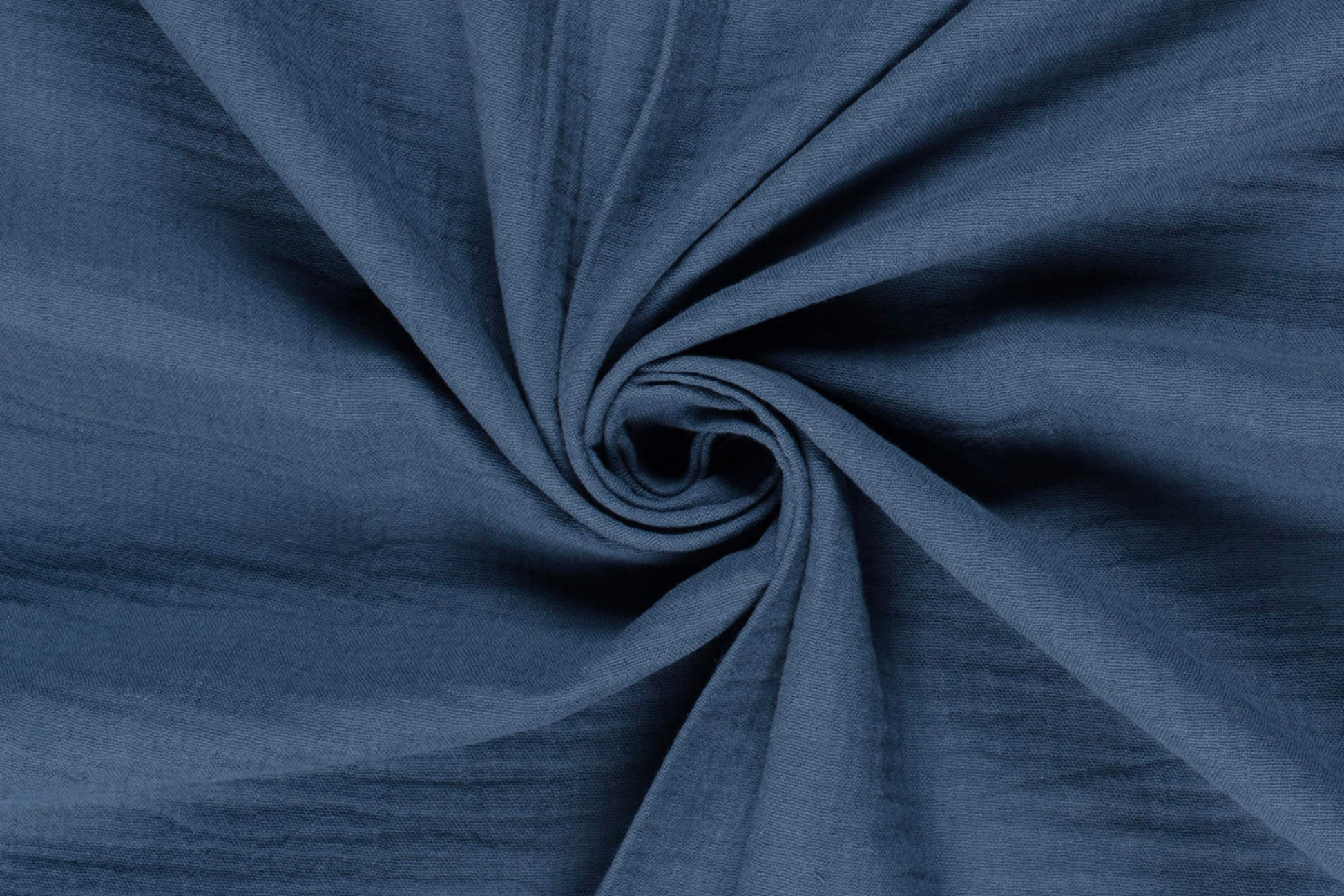 Weicher Uni Musselin Stoff in Indigoblau
