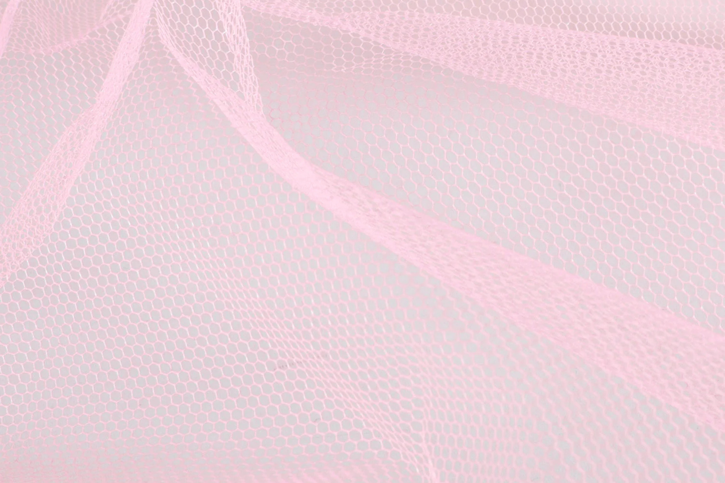 Halbtransparenter Uni Tüll Stoff Rosa