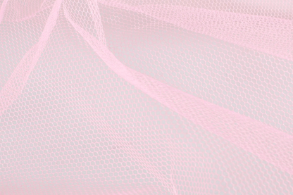 Halbtransparenter Uni Tüll Stoff Rosa