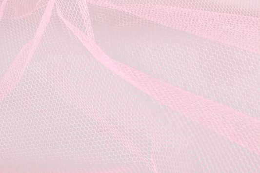 Halbtransparenter Uni Tüll Stoff Rosa