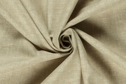 Khaki-grüner Chiffon Stoff mit Chambré Melange Struktur aus Leinen und Baumwolle