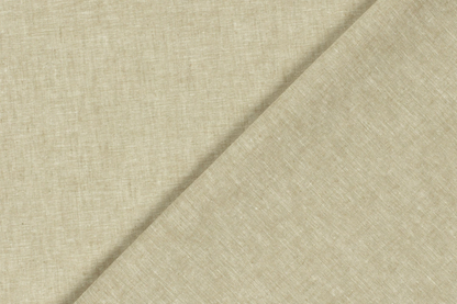 Khaki-grüner Chiffon Stoff mit Chambré Melange Struktur aus Leinen und Baumwolle