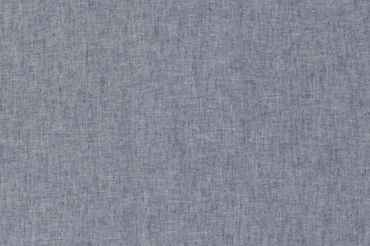 Marineblauer Chiffon Stoff mit Chambré Melange Struktur aus Leinen und Baumwolle
