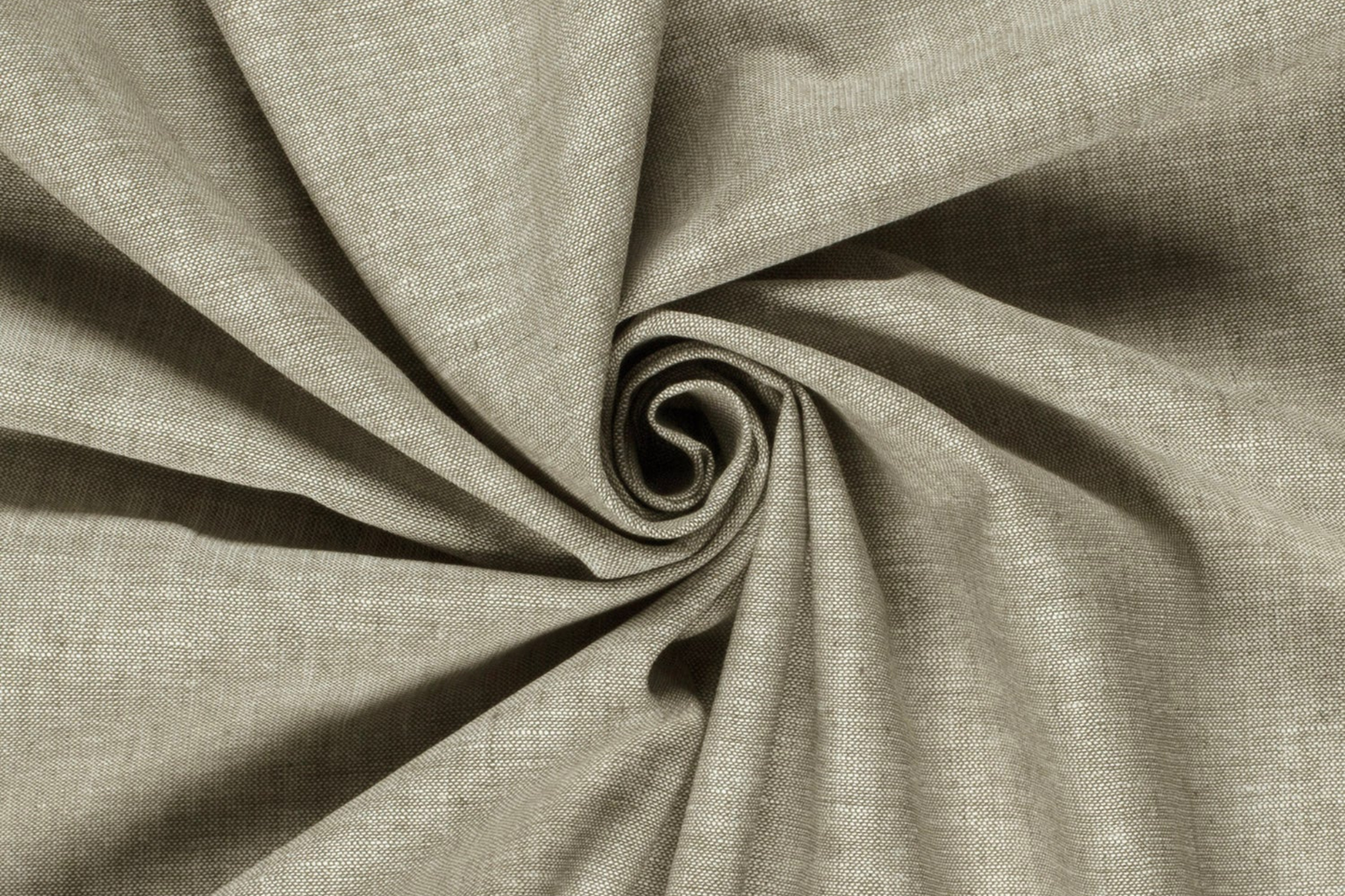 Olivgrauer Chiffon Stoff mit Chambré Melange Struktur aus Leinen und Baumwolle