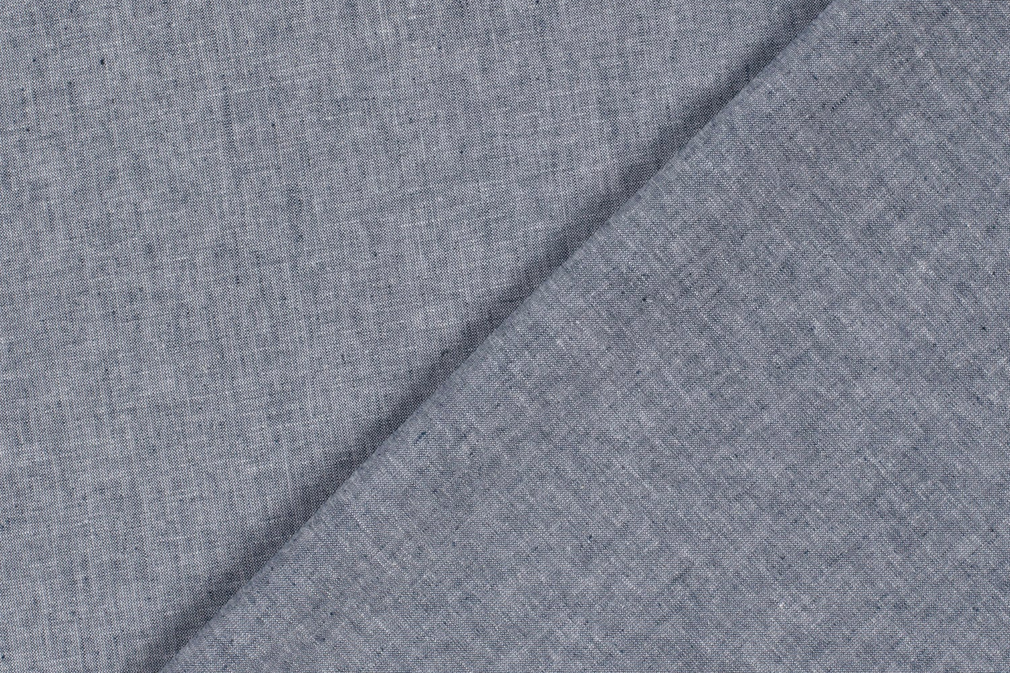 Marineblauer Chiffon Stoff mit Chambré Melange Struktur aus Leinen und Baumwolle