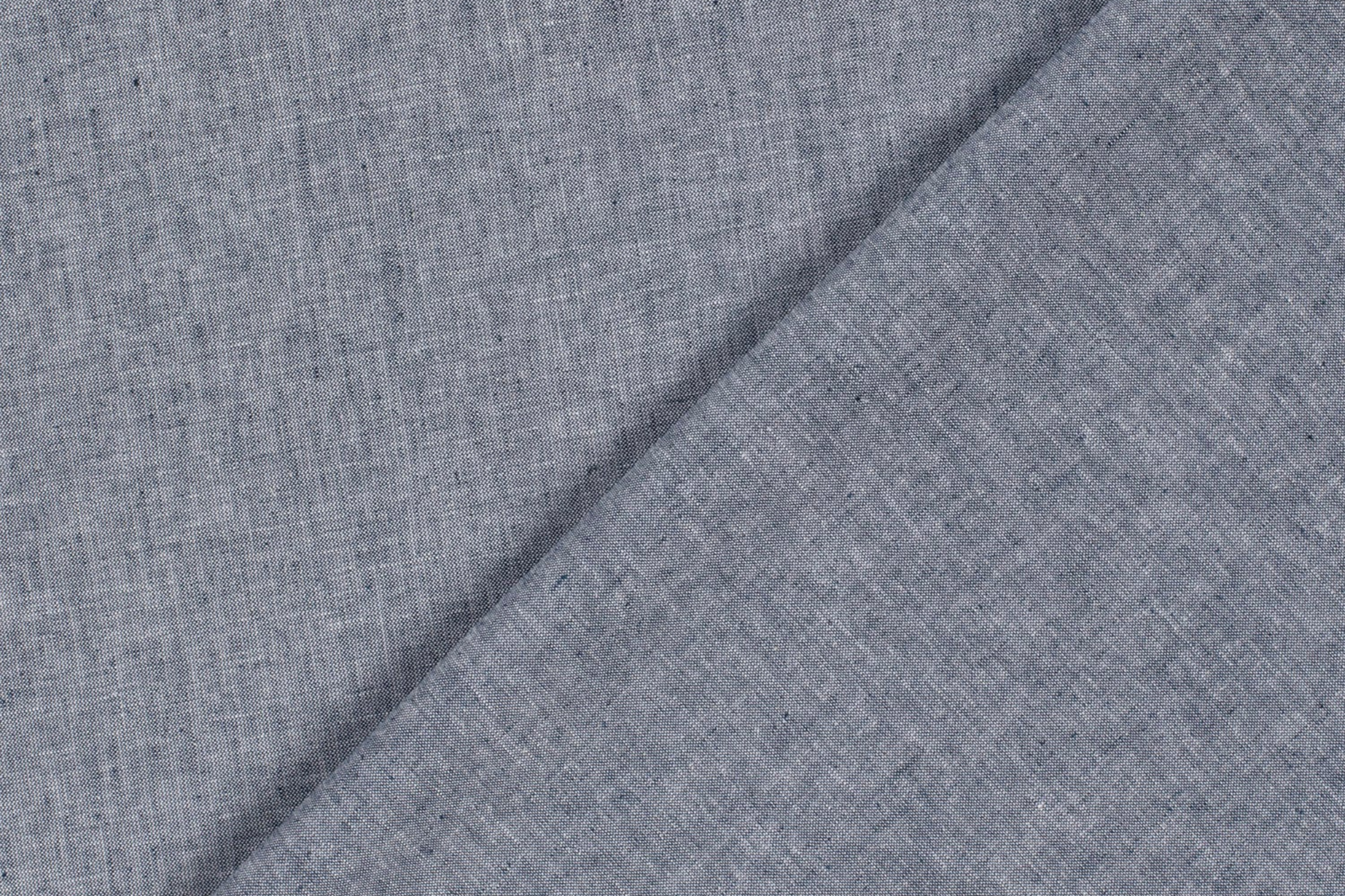 Marineblauer Chiffon Stoff mit Chambré Melange Struktur aus Leinen und Baumwolle