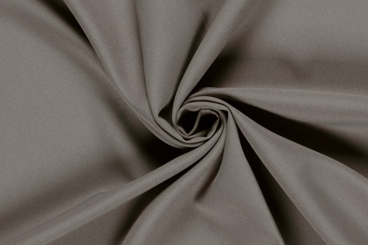 Graubrauner Polyester Stoff Uni glatt matte Oberfläche Burlington Qualität