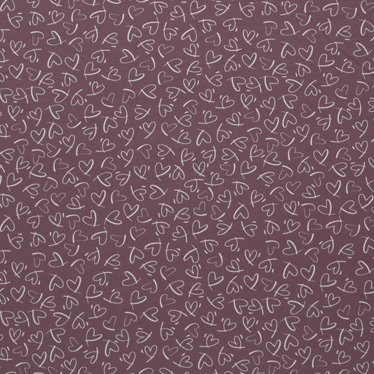 Baumwolljersey Herzen Lila – Detail